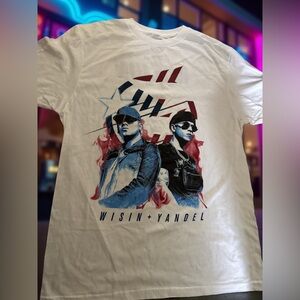 Wisin Yandel La Ultima Mision Tour Tee White Mens Medium Concert Graphic Shirt